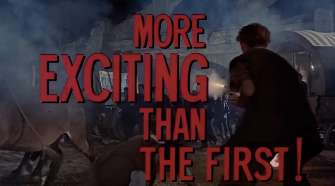 From Russia With Love trailer card reading 'MORE EXCITING THAN THE FIRST!' over an action scene
