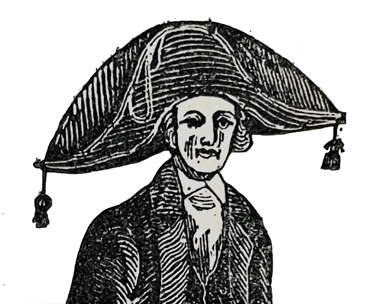 Engraving of the head of Timothy Dexter