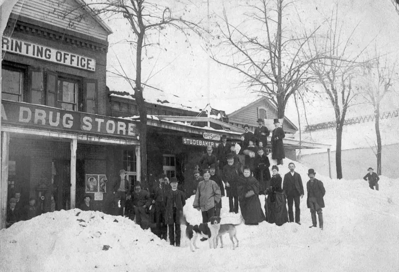 Nevada City, winter of 1890. Chinese men like the one pictured, center, were subject to legal and social restrictions. In today’s Nevada City you can stay at “Ah Gin’s Historical Chinese Quarter VIP Hotel.”