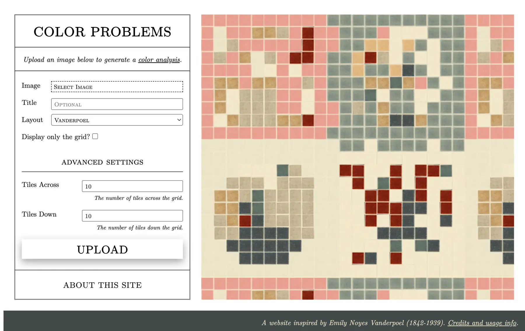 The Color Problems website interface
